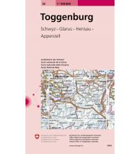 Wanderkarten Schweiz & FL 33 Toggenburg Bundesamt für Landestopographie