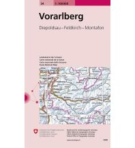 Wanderkarten Vorarlberg Landeskarte der Schweiz 34, Vorarlberg 1:100.000 Bundesamt für Landestopographie