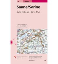 Wanderkarten Schweiz & FL Saane/Sarine 1:100.000 Bundesamt für Landestopographie