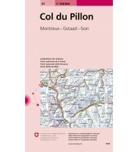 Wanderkarten Schweiz & FL Landeskarte der Schweiz 41, Col du Pillon 1:100.000 Bundesamt für Landestopographie