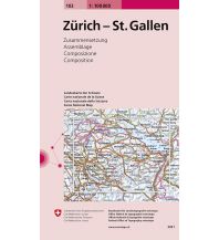 Wanderkarten Nordostschweiz Landeskarte der Schweiz 103, Zürich, St. Gallen 1:100.000 Bundesamt für Landestopographie