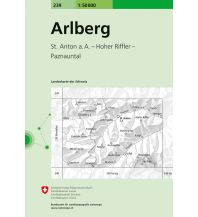Hiking Maps Vorarlberg Landeskarte der Schweiz 239, Arlberg 1:50.000 Bundesamt für Landestopographie