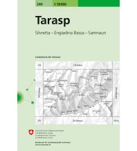 Wanderkarten Vorarlberg Landeskarte der Schweiz 249, Tarasp 1:50.000 Bundesamt für Landestopographie