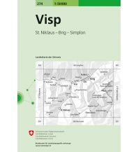 Wanderkarten Schweiz & FL Landeskarte der Schweiz 274, Visp 1:50.000 Bundesamt für Landestopographie