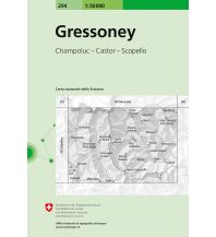 Wanderkarten Gressoney 1:50.000 Bundesamt für Landestopographie