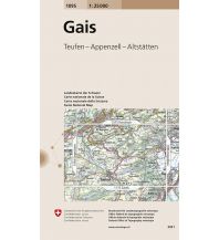 Wanderkarten Nordostschweiz Landeskarte der Schweiz 1095, Gais 1:25.000 Bundesamt für Landestopographie