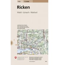 Hiking Maps North Switzerland Ricken 1:25.000 Bundesamt für Landestopographie