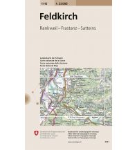 Wanderkarten Vorarlberg Landeskarte der Schweiz 1116, Feldkirch 1:25.000 Bundesamt für Landestopographie