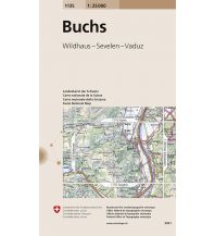 Wanderkarten Nordostschweiz Landeskarte der Schweiz 1135, Buchs 1:25.000 Bundesamt für Landestopographie