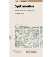 Wanderkarten Nordostschweiz Landeskarte der Schweiz 1154, Spitzmeilen 1:25.000 Bundesamt für Landestopographie