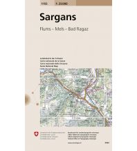 Hiking Maps North Switzerland Landeskarte der Schweiz 1155, Sargans 1:25.000 Bundesamt für Landestopographie
