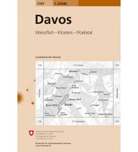Wanderkarten Schweiz & FL Landeskarte der Schweiz 1197, Davos 1:25.000 Bundesamt für Landestopographie