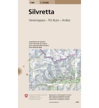 Wanderkarten Vorarlberg Landeskarte der Schweiz 1198, Silvretta 1:25.000 Bundesamt für Landestopographie