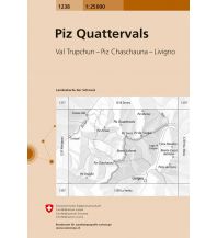 Wanderkarten Schweiz & FL Landeskarte der Schweiz 1238, Piz Quattervals 1:25.000 Bundesamt für Landestopographie