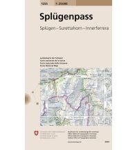Hiking Maps Switzerland Landeskarte der Schweiz 1255, Splügenpass 1:25.000 Bundesamt für Landestopographie