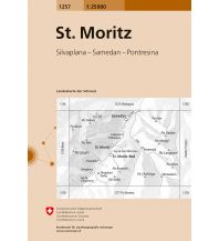 Wanderkarten Schweiz & FL Landeskarte der Schweiz 1257, St. Moritz 1:25.000 Bundesamt für Landestopographie