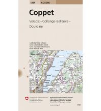 Wanderkarten Schweiz & FL Landeskarte der Schweiz 1281, Coppet 1:25.000 Bundesamt für Landestopographie