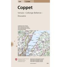 Hiking Maps Switzerland Landeskarte der Schweiz 1281, Coppet 1:25.000 Bundesamt für Landestopographie