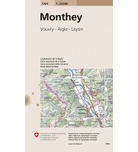 Hiking Maps Switzerland Landeskarte der Schweiz 1284, Monthey 1:25.000 Bundesamt für Landestopographie