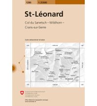 Wanderkarten Schweiz & FL Landeskarte der Schweiz 1286, St-Léonard 1:25.000 Bundesamt für Landestopographie
