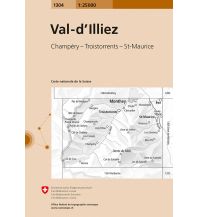 Wanderkarten Schweiz & FL Landeskarte der Schweiz 1304, Val-d'Illiez 1:25.000 Bundesamt für Landestopographie