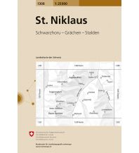 Hiking Maps Switzerland Landeskarte der Schweiz 1308, St. Niklaus 1:25.000 Bundesamt für Landestopographie