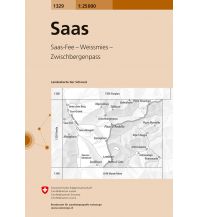 Wanderkarten Schweiz & FL Landeskarte der Schweiz 1329, Saas 1:25.000 Bundesamt für Landestopographie