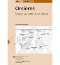 Wanderkarten Schweiz & FL Landeskarte der Schweiz 1345, Orsières 1:25.000 Bundesamt für Landestopographie