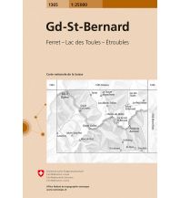 Hiking Maps Switzerland Landeskarte der Schweiz 1365, Grand St-Bernard/Grosser St. Bernhard 1:25.000 Bundesamt für Landestopographie