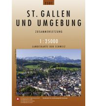 Hiking Maps North Switzerland Landeskarte der Schweiz 2503, St. Gallen und Umgebung 1:25.000 Bundesamt für Landestopographie
