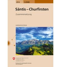 Hiking Maps North Switzerland Landeskarte der Schweiz 2514, Säntis, Churfirsten 1:25.000 Bundesamt für Landestopographie