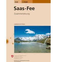 Hiking Maps Switzerland Landeskarte der Schweiz 2526, Saas-Fee 1:25.000 Bundesamt für Landestopographie