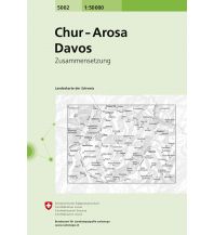 Wanderkarten Schweiz & FL Landeskarte der Schweiz 5002, Chur, Arosa, Davos 1:50.000 Bundesamt für Landestopographie