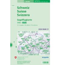 Flugkarten Segelflugkarte Schweiz 2022, 1:300.000 Bundesamt für Landestopographie