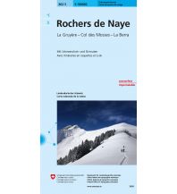 Ski Touring Maps Landeskarte der Schweiz 262-S (Skitourenkarte), Rochers de Naye 1:50.000 Bundesamt für Landestopographie