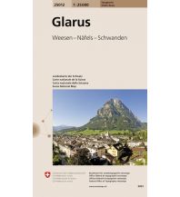 Wanderkarten Nordostschweiz Hauptorte-Karte 25012, Glarus 1:25.000 Bundesamt für Landestopographie