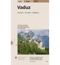 Hiking Maps Vorarlberg Hauptorte-Karte 25025, Vaduz 1:25.000 Bundesamt für Landestopographie