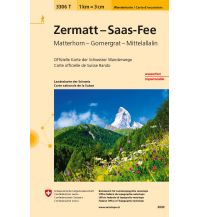 Hiking Maps Switzerland Wanderkarte 3306T, Zermatt, Saas-Fee 1:33.333 Bundesamt für Landestopographie