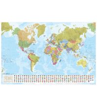 Poster and Wall Maps MARCO POLO Weltkarte - Staaten der Erde mit Flaggen 1:35 Mio., plano in Hülse Mairs Geographischer Verlag Kurt Mair GmbH. & Co.