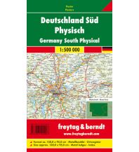 f&b Straßenkarten Wandkarte-Metallbestäbt: Deutschland Süd physisch 1:500.000 Freytag-Berndt und Artaria