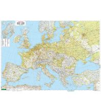 Europa Wandkarte-Metallbestäbt: Europa physisch, 1:3,5 Mill. Freytag-Berndt und Artaria