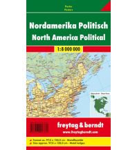Nord- und Mittelamerika Wandkarte-Metallbestäbt: Nordamerika politisch 1:8.000.000 Freytag-Berndt und Artaria