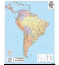 South America Wandkarte-Metallbestäbt: Südamerika politisch 1:8.000.000 Freytag-Berndt und Artaria