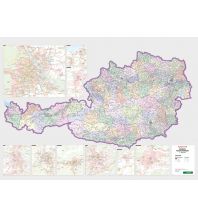 f&b Road Maps Wandkarte-Markiertafel: Österreich Postleitzahlen 1:500.000 Freytag-Berndt und Artaria