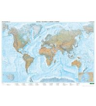World Maps Wandkarte-Magnetmarkiertafel: Welt physisch Meeresrelief 1:35.000.000 Freytag-Berndt und Artaria