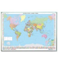 Weltkarten Wandkarte-Markiertafel: Welt politisch International, Großformat, 1:25. Mill. Freytag-Berndt und Artaria