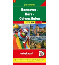 f&b Straßenkarten Hannover - Harz - Ostwestfalen, Autokarte 1:150.000, Blatt 4 Freytag-Berndt und ARTARIA