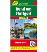 f&b Straßenkarten Rund um Stuttgart, Autokarte 1:150.000, Top 10 Tips, Blatt 13 Freytag-Berndt und ARTARIA