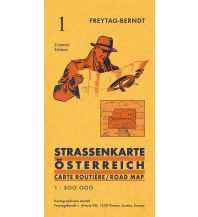 f&b Road Maps Österreich, Autokarte mit Retrocover 1:500.000 Freytag-Berndt und ARTARIA