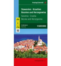 Road Maps Bosnia and Herzegovina Slowenien - Kroatien - Bosnien und Herzegowina, Straßenkarte 1:500.000, freytag & berndt Freytag-Berndt und Artaria